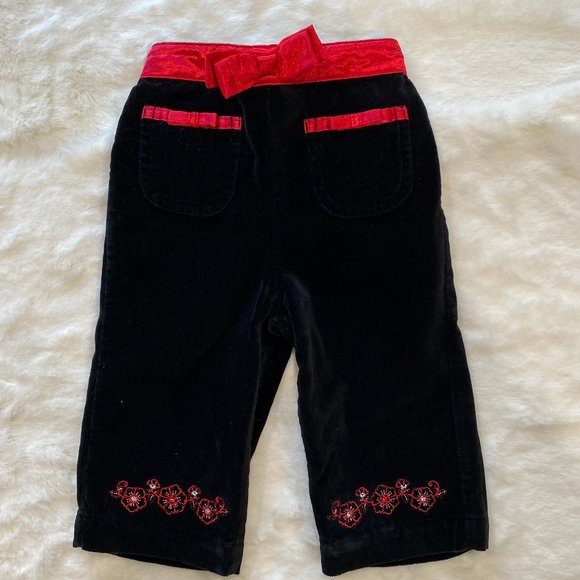 Newberry Cotton Velour Embroidered Floral Design Pull-On Pants Size 12 M… - Picture 7 of 7